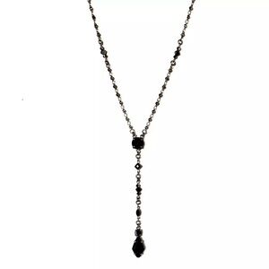 Sorrelli Black Crystal Long Lariat Necklace NWT